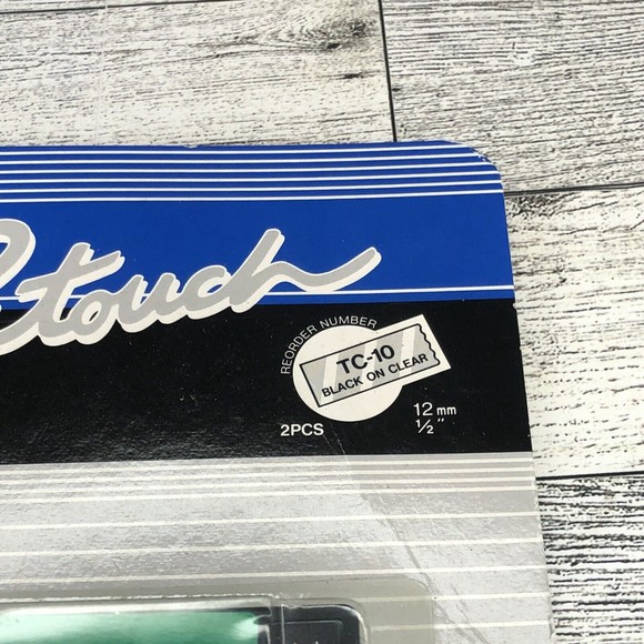 Brother TC-10 Genuine P-Touch Black on Clear Tape Cassettes 12mm 1/2" (x2) New - Picture 4 of 4